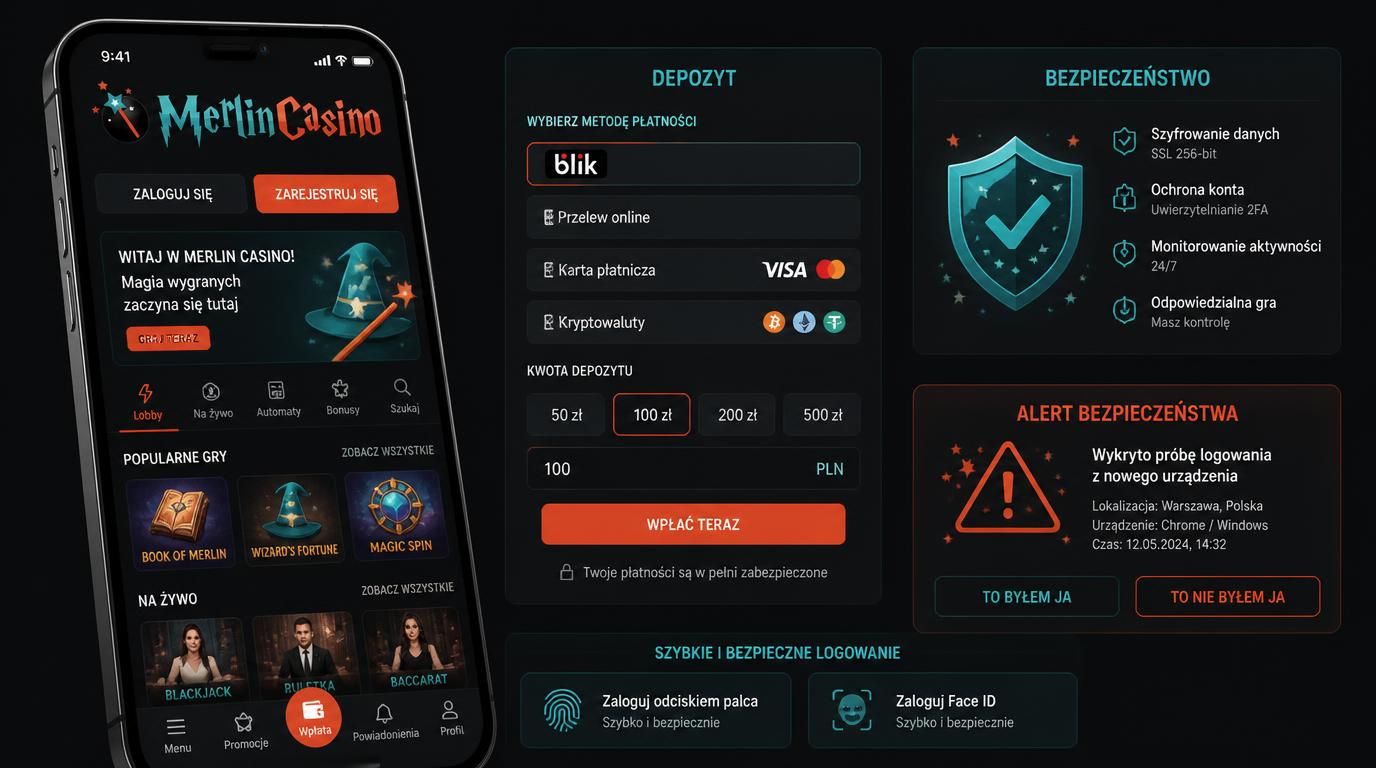 Bezpieczne logowanie mobilne i formularz wpłaty