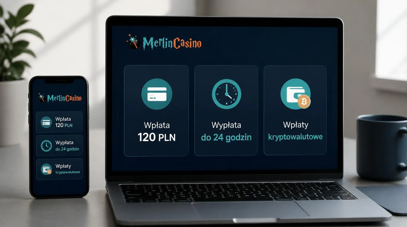 Panel płatności kasyna z kwotą 120 PLN, terminem wypłaty do 24 godzin i symbolem portfela kryptowalutowego